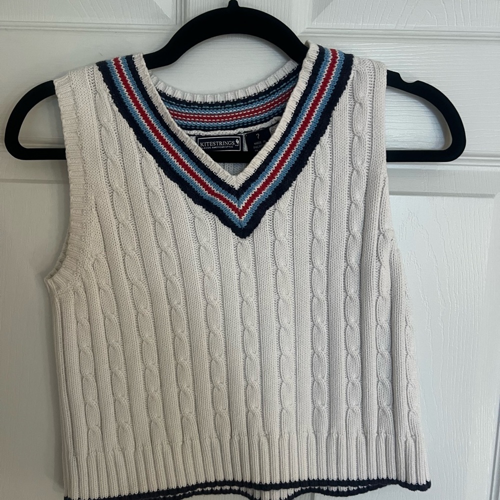 White Cable Knit Sweater Vest